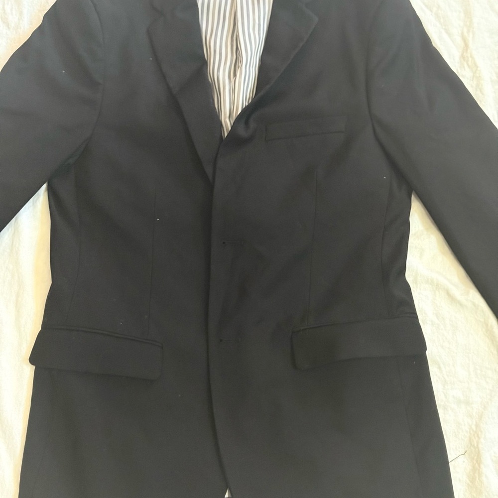 West End Black Sport Coat MP3 Lined Blazer Unisex Modern Fit Jacket Crown Logo